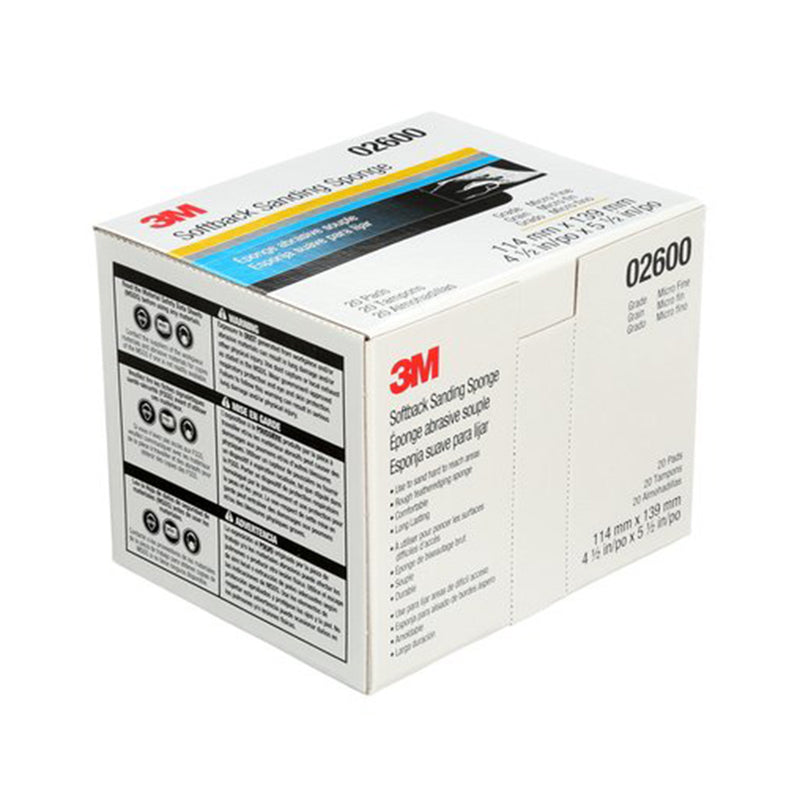 3M Softback Sanding Sponge 4 1/2'' X 5 1/2'' Microfine 20/Bx