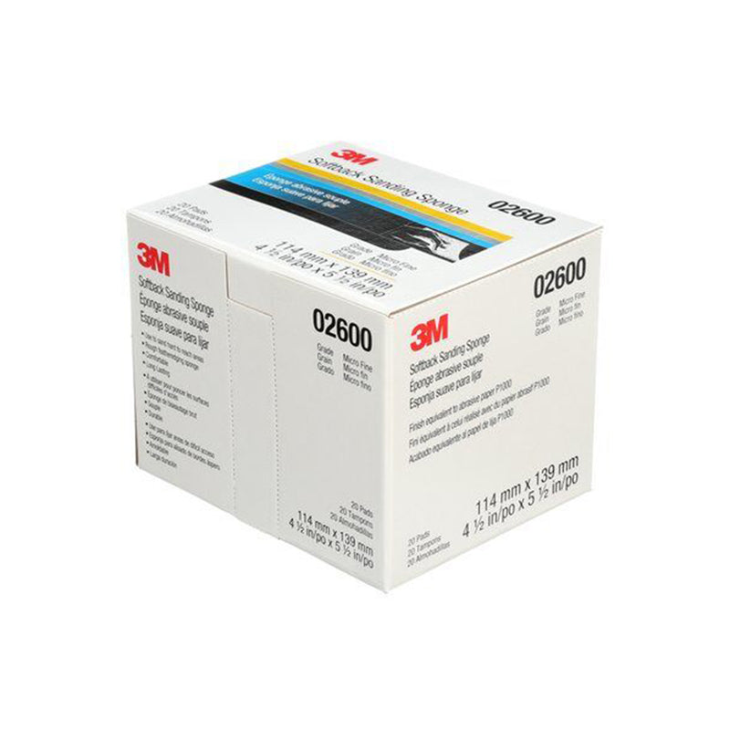 3M Softback Sanding Sponge 4 1/2'' X 5 1/2'' Microfine 20/Bx