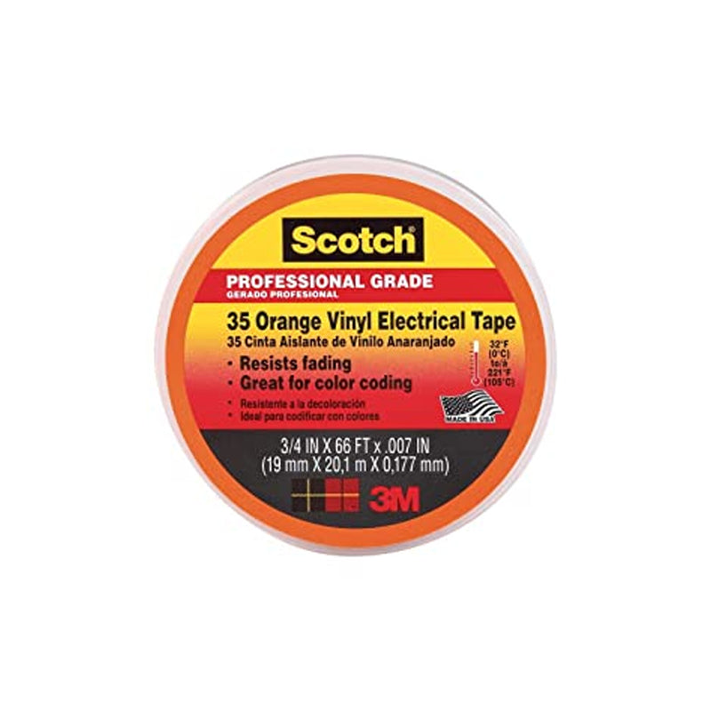 3M Scotch Vinyl Colour Coding Tape 35 3/4'' X 66' Orange