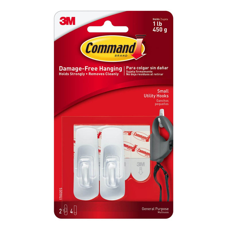 3M Command White Small Size Hooks 450 gm 2 Hooks/4 Strips