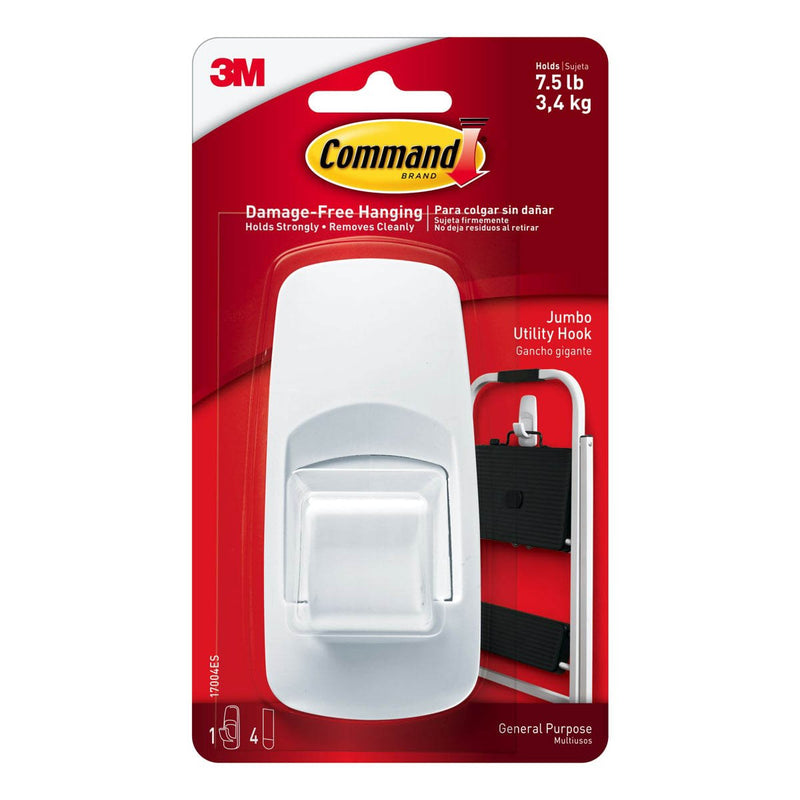 3M Command White Jumbo Hook 3 Kg 1 Hook/4 Strips