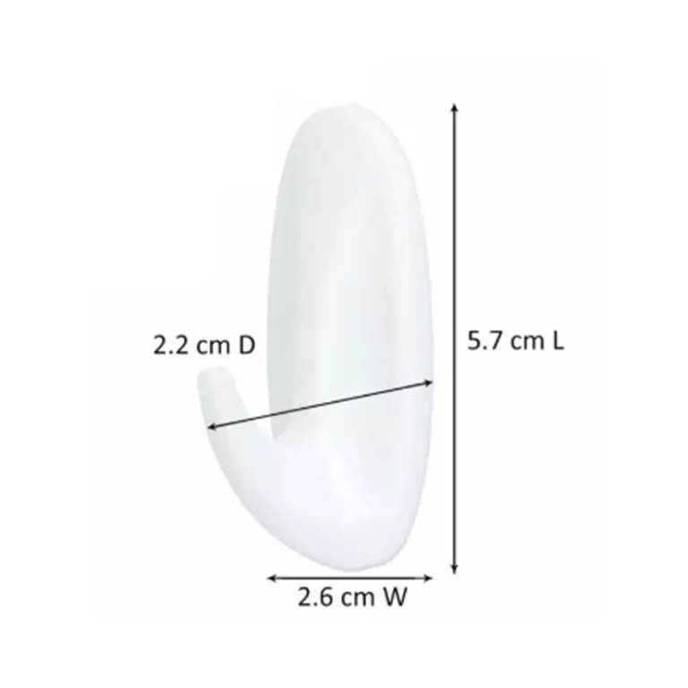 3M Command White Designer Small Hooks 450G 2 Hooks/4 Strips