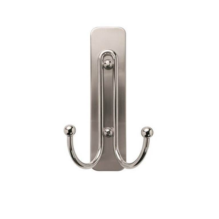 3M Command Satin Nickel Large Double Hook Holds 1.8kg