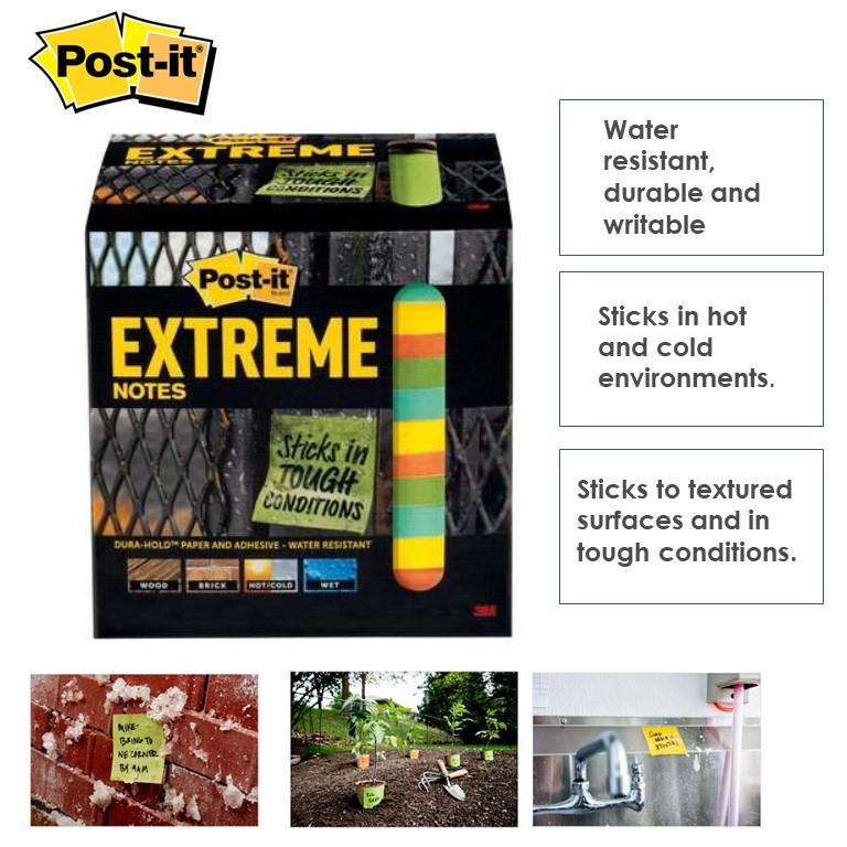 3M Post-it  Extreme Note 3 Inch X 3 Inch 12 Pads