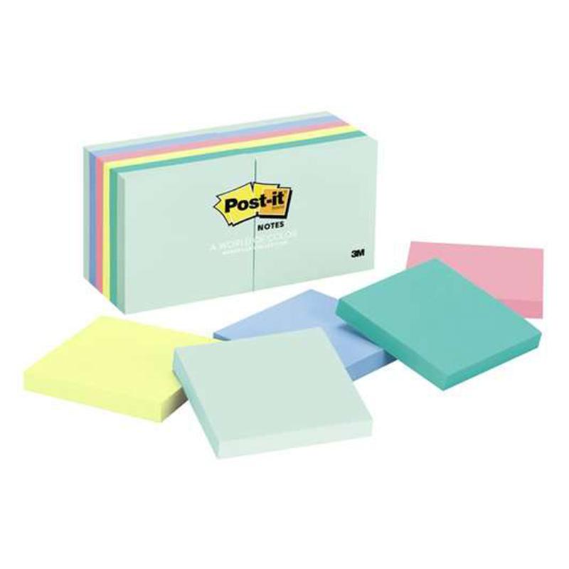 3M Post-it 3" X 3" Marseille Collection Notes (12 Pads)