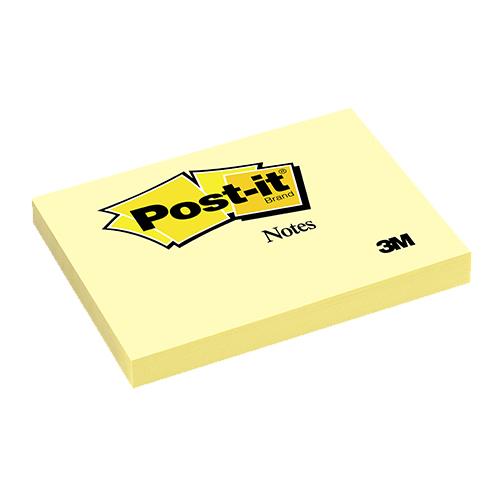 3M Post-it 3" X 4" Canary Yellow Notes 100 Sheets/Pad