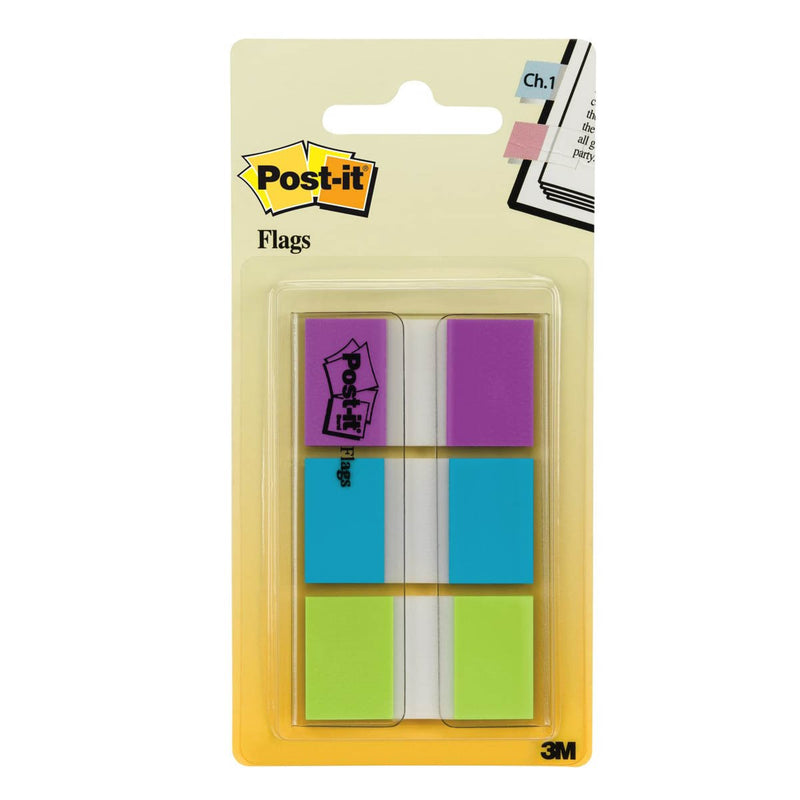 3M Post-it Flags Bright Col 0.94" X 1.7" 3 Col X 20 Sheet