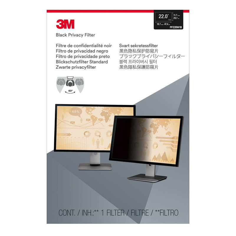 3M PF220W1B Privacy Filter Widescreen (296.6 mm X 474.3 mm) 7144