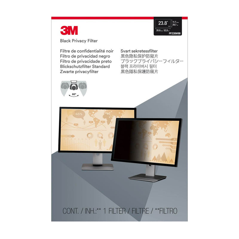 3M PF238W9B Privacy Filter (296.9 mm X 527.5 mm) 0833