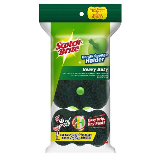 3M Scotchbrite Easy Grip Sponge with Holder 3 Pcs