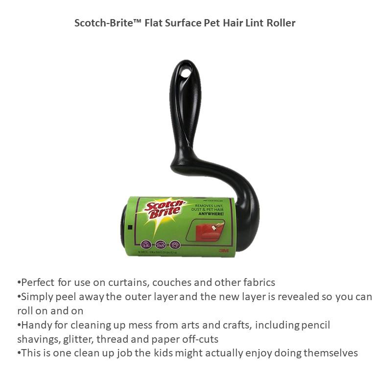 3M Scotchbrite Flat Surface Pet Hair Lint Roller 56 Sheets