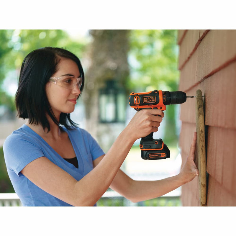 Black & Decker 10.8V Lithium Cordless Drill Driver in Kitbox 11 Bits