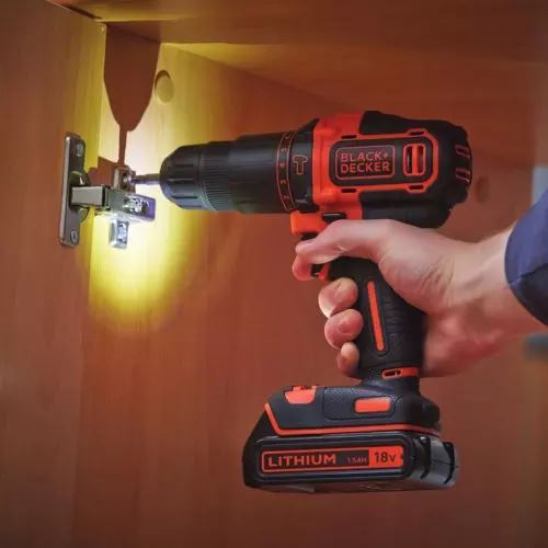 Black & Decker 18V Lithium Cordless Drill Driver in Kitbox 14 Bits