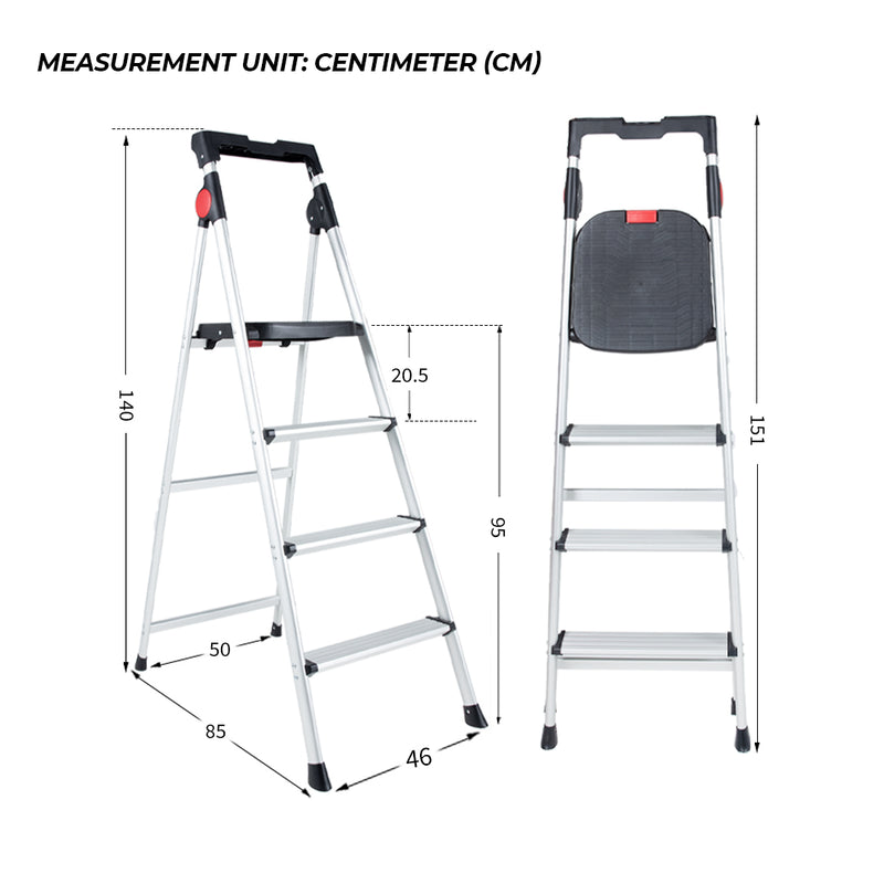 Boomjoy 4-Step Ladder Sliver
