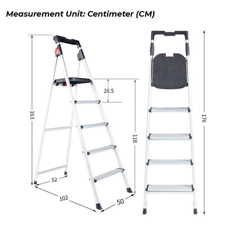 Boomjoy 5-Step Ladder Silver