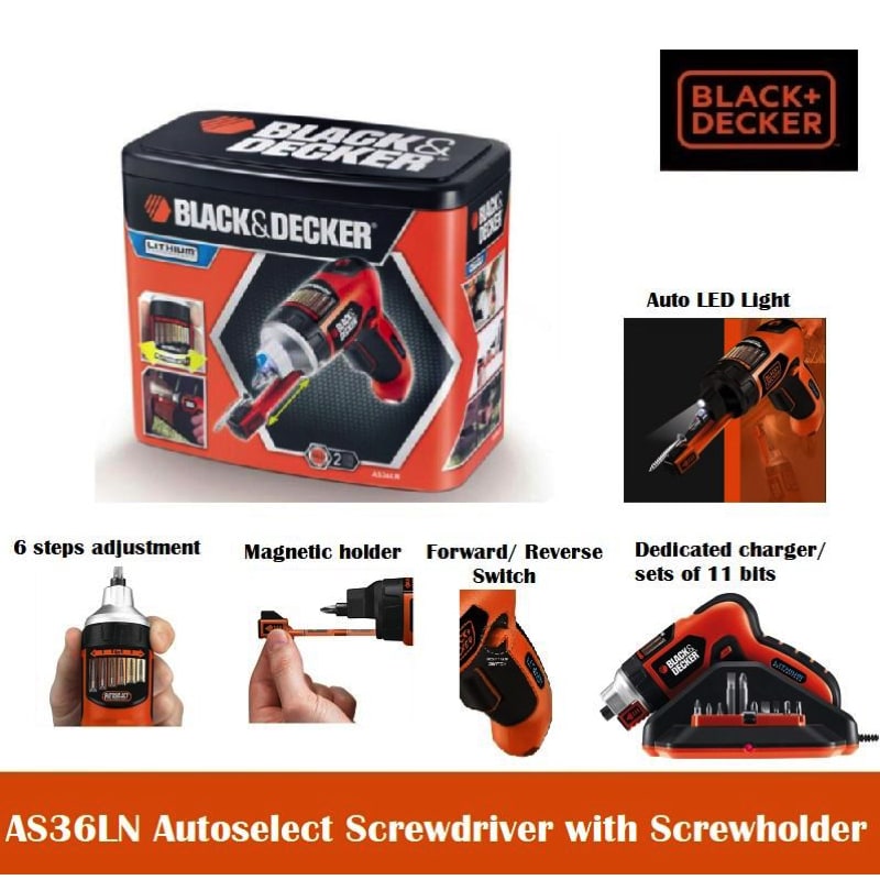 Black & Decker 3.6V Li-On Screwdriver W Retractable Holder