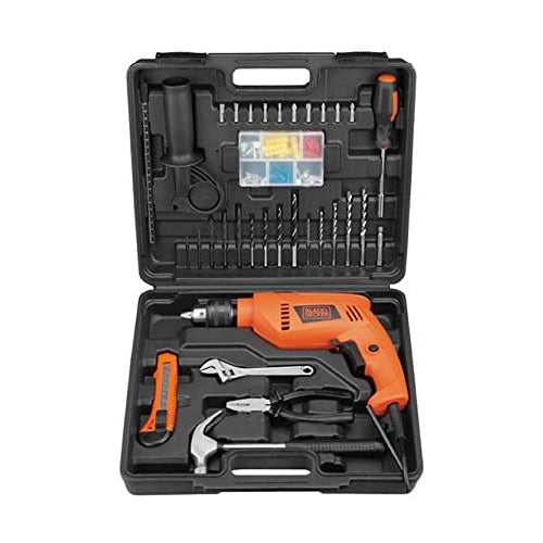 Black & Decker 550W 13 mm Hammer Drill with Kitbox/100 Accessories