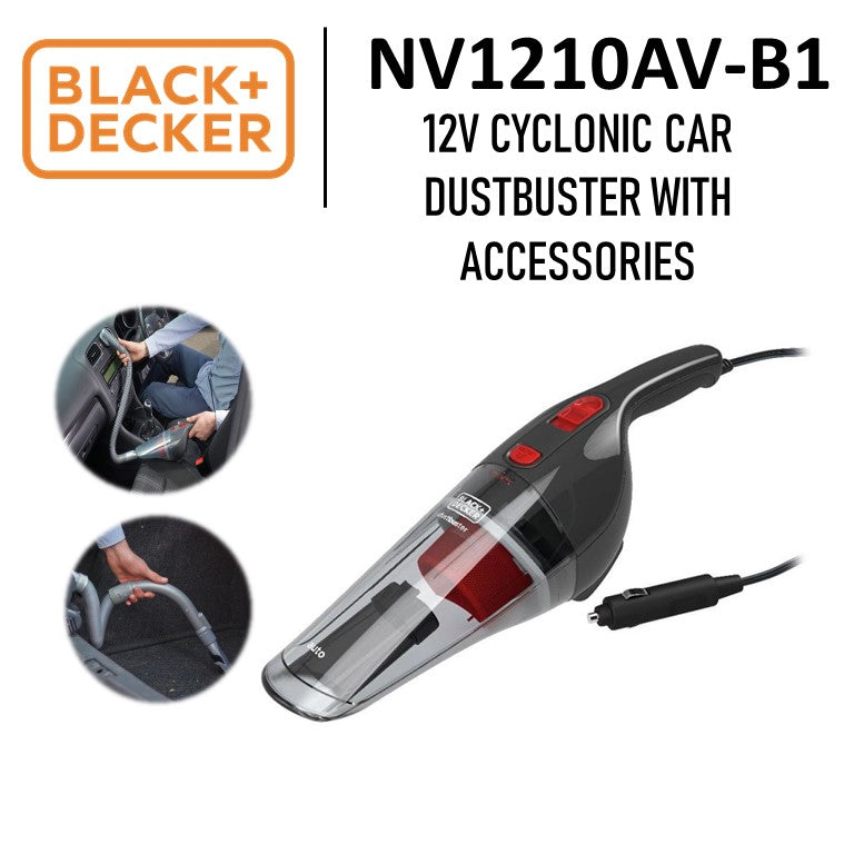 Black & Decker Auto Car Vacuum Dustbuster 12V with Accessories/5 Meter Cord