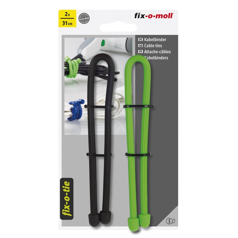 Fix-O-Moll Cable Ties 31 cm Black X 1, Light Green X 1