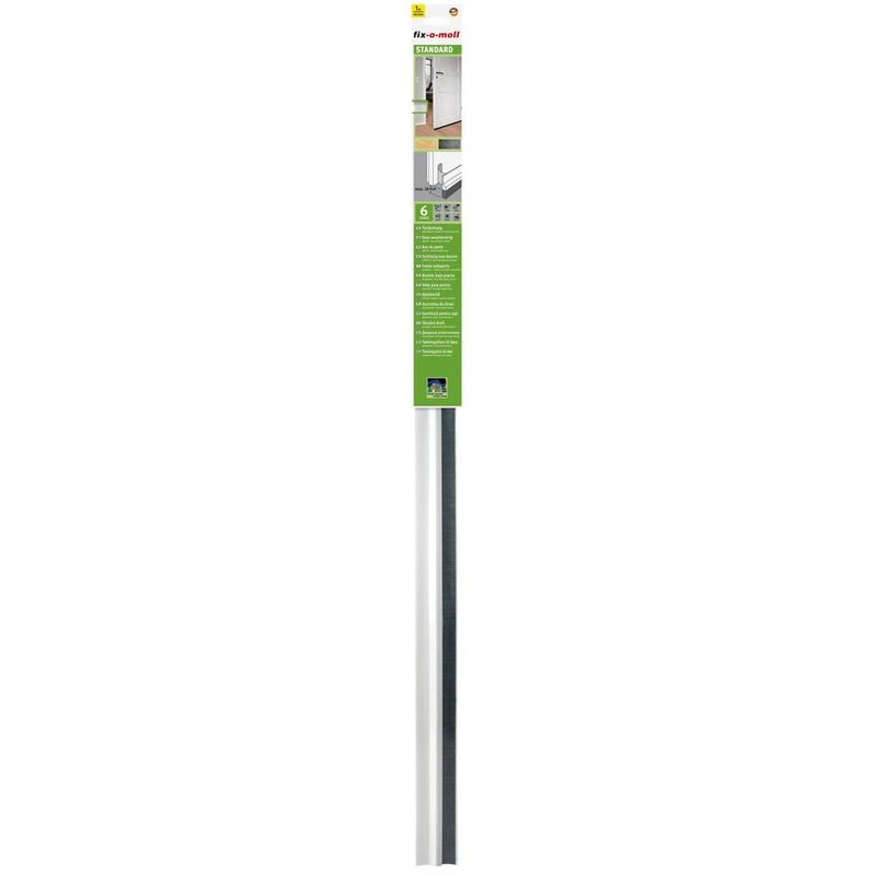 Fix-O-Moll Door Mounted Weatherstrip with Brush - White