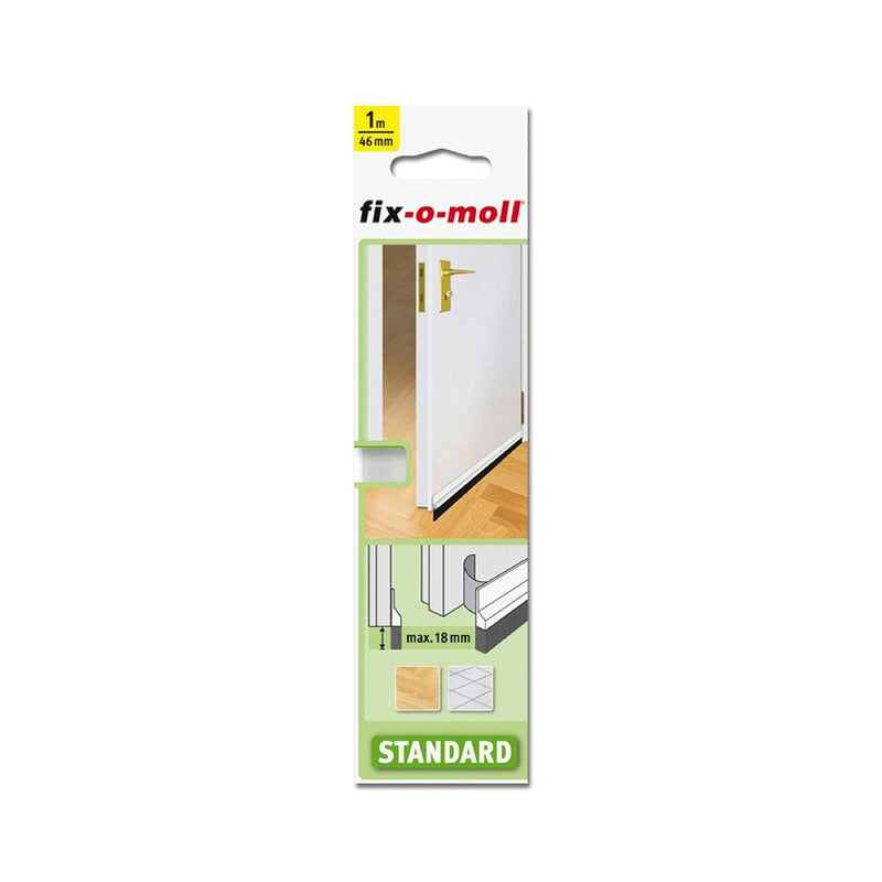 Fix-O-Moll Door Mounted Weatherstrip with Brush - White