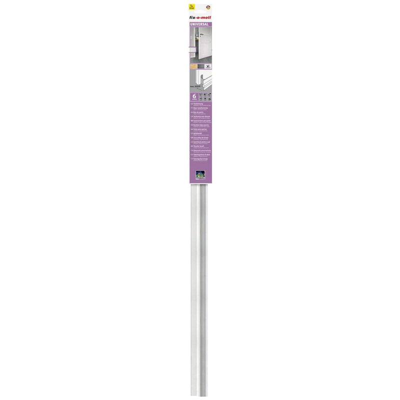 Fix-O-Moll Door Mounted Weather Strip with Plastic Lip - White