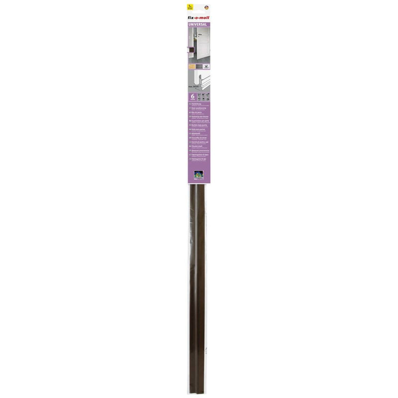Fix-O-Moll Door Mounted Weather Strip with Plastic Lip - Brown