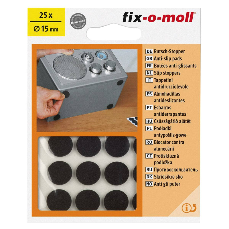 Fix-O-Moll Anti Slip Pads Black Dia 15 mm