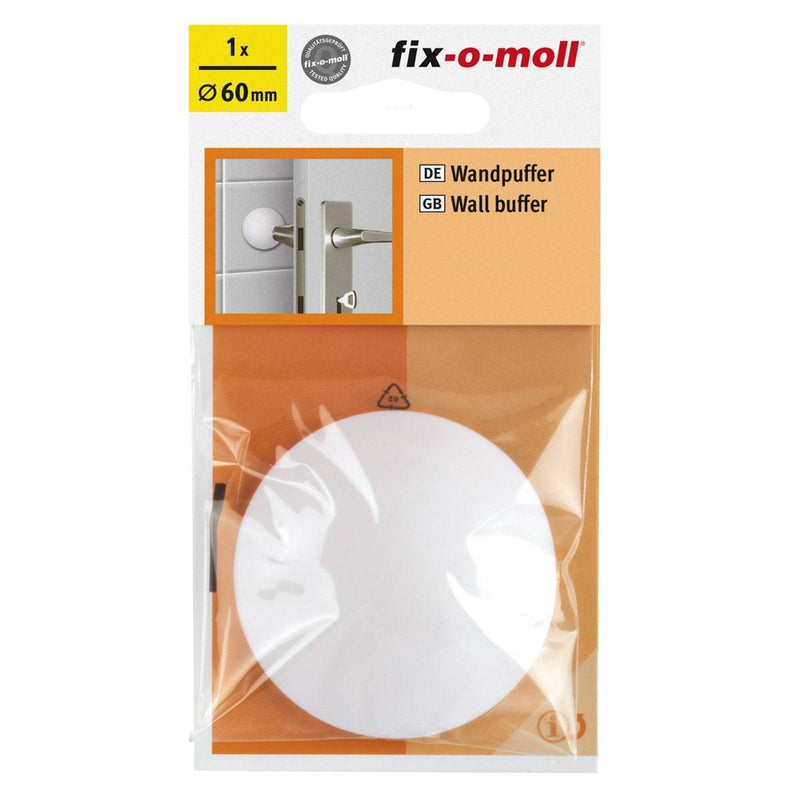 Fix-O-Moll Door Buffer Self-Adhesive/Screw Attachment White, Dia 60 mm