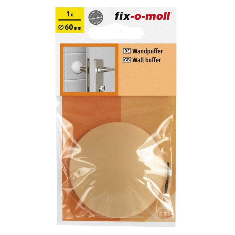 Fix-O-Moll Door Buffer Self-Adhesive/Screw Attachment Beige, Dia 60 mm