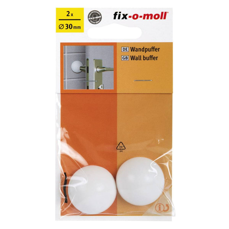 Fix-O-Moll Wall Buffer Self Adhesive White Dia 30 mm