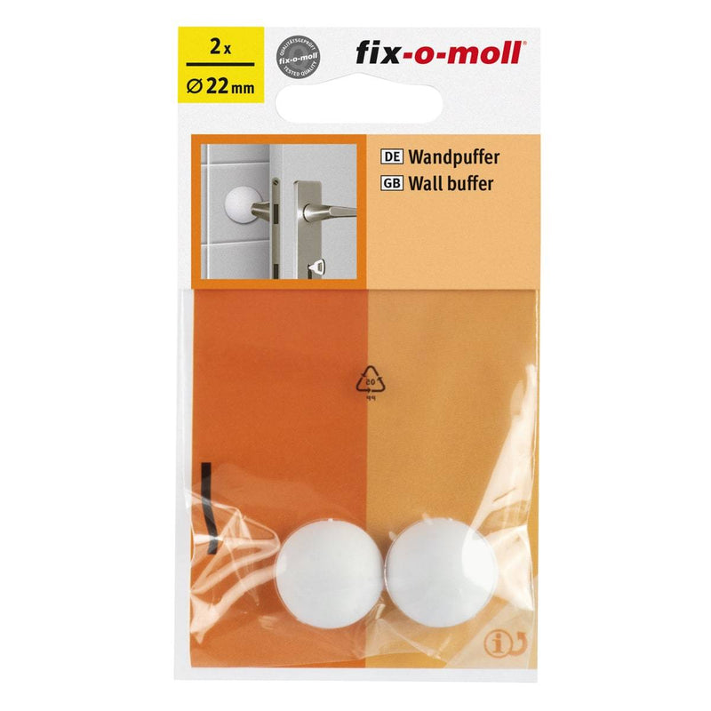 Fix-O-Moll Wall Buffer Self Adhesive White Dia 22 mm