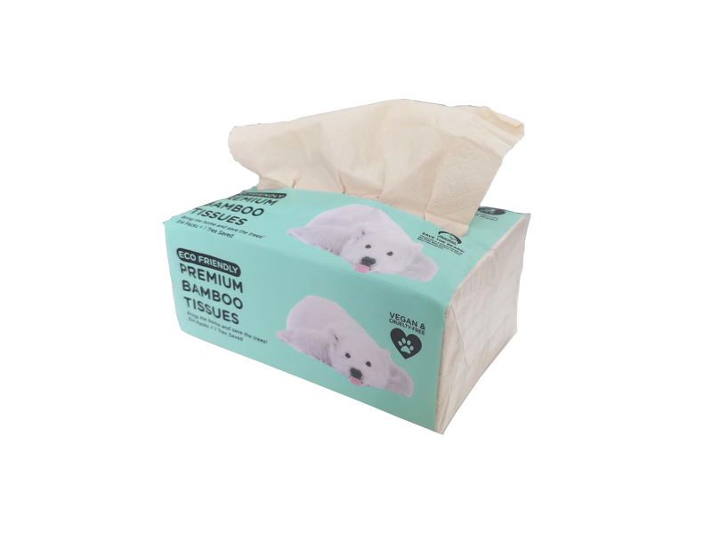 Cloversoft Plant-Based Compact Unbleached Bamboo Premium Tissues 3 Ply 100 Sheets Plus extra 10 sheets