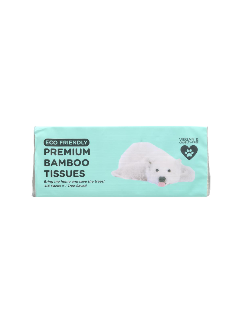 Cloversoft Plant-Based Compact Unbleached Bamboo Premium Tissues 3 Ply 100 Sheets Plus extra 10 sheets