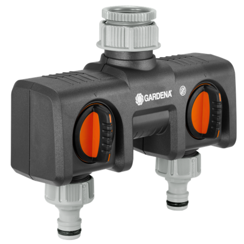 Gardena Twin Tap Connector 26.5 mm (G 3/4") and 33. mm (G 1")