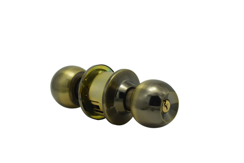 Stanley Bola Cylindrical Door Knob Backset 60mm Entrance (Satin Stainless Steel/ Antique Brass finishing)