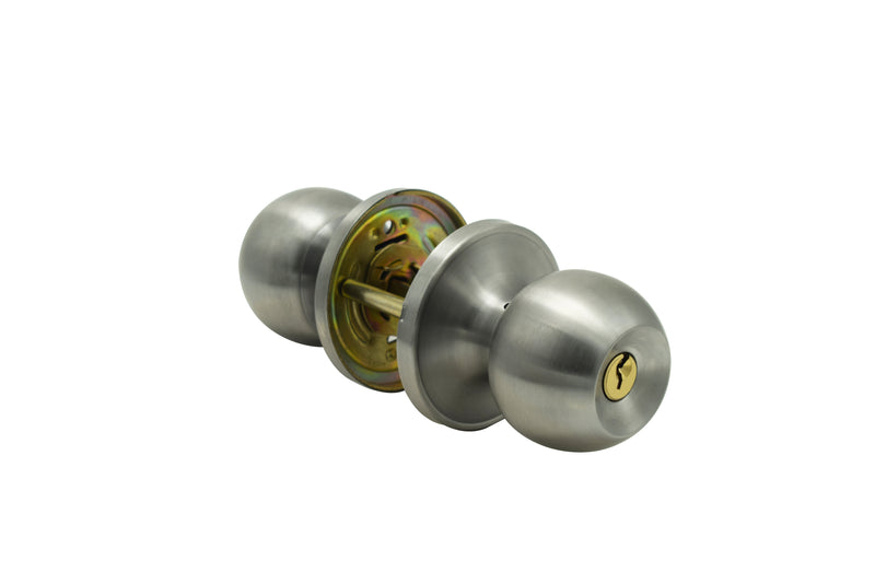 Stanley Bola Tubular Door Knob Backset 60/70mm Entrance (Satin Stainless Steel/ Antique Brass Finishing)