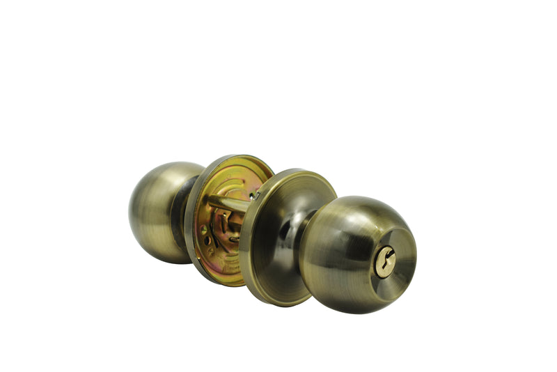Stanley Bola Tubular Door Knob Backset 60/70mm Entrance (Satin Stainless Steel/ Antique Brass Finishing)