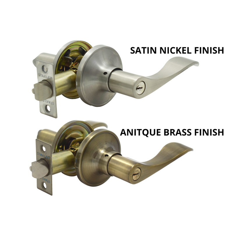 Stanley Bangkok Tubular Lever Entrance Backset 60/70mm (Satin Nickel/ Antique Brass finishing)