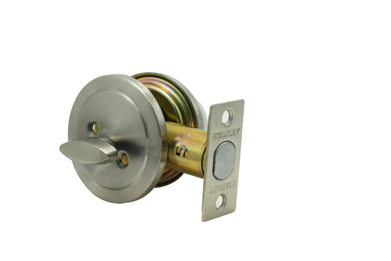 Stanley Deadbolt Single Cylinder Backset 60/70mm (Satin Stainless Steel/ Antique Brass finishing)
