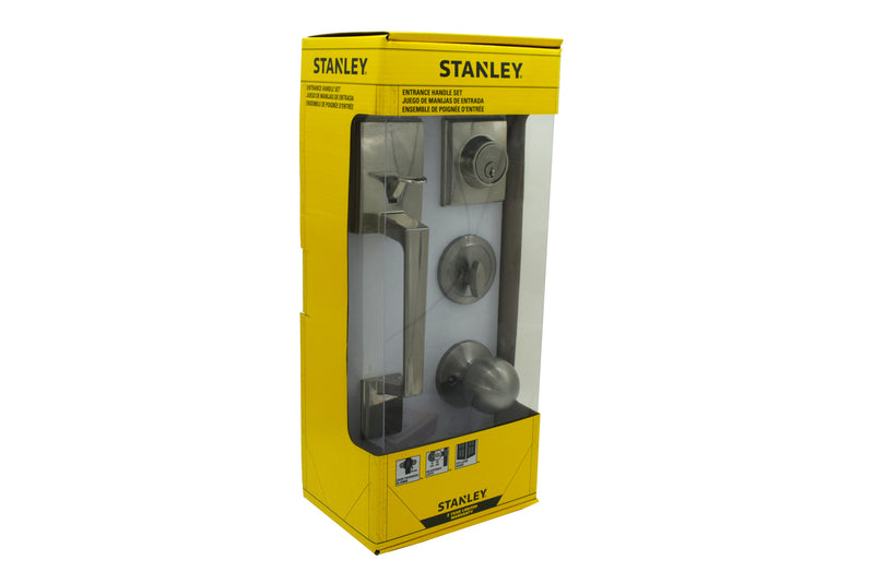 Stanley Houston Entrance Handleset Single Cylinder Backset 60/70mm (Satin Nickel/ Antique Brass finishing)