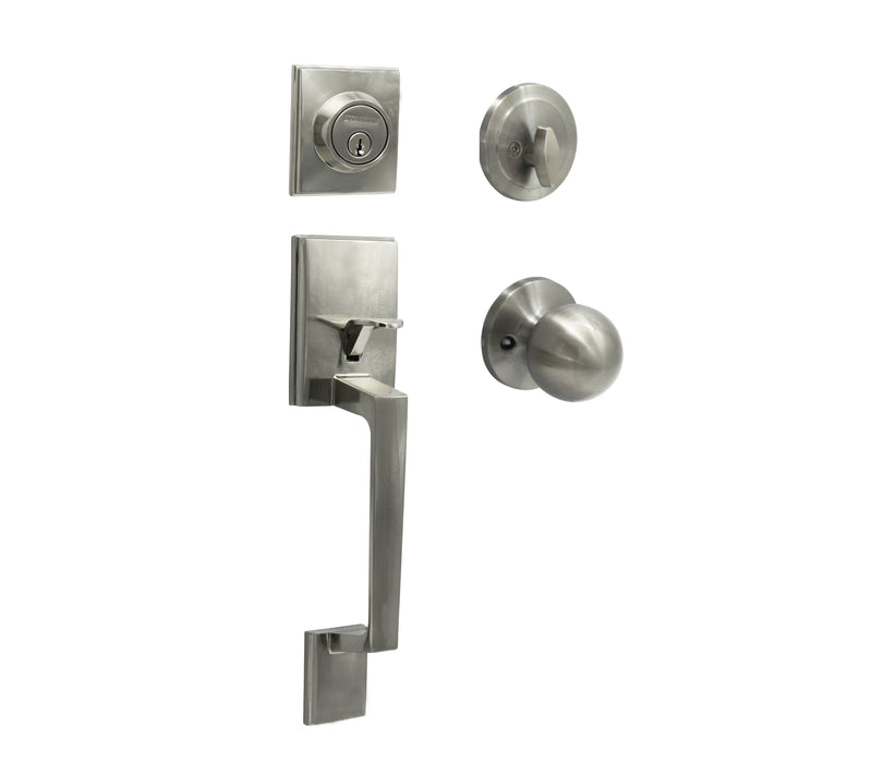 Stanley Houston Entrance Handleset Single Cylinder Backset 60/70mm (Satin Nickel/ Antique Brass finishing)
