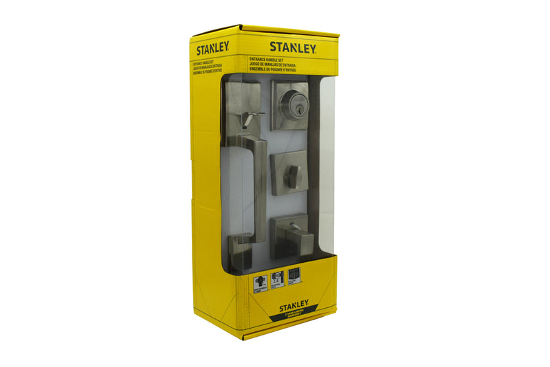 Stanley Houston Entrance Lever Single Cylinder Backset 60/70mm (Satin Nickel/ Antique Brass finishing)
