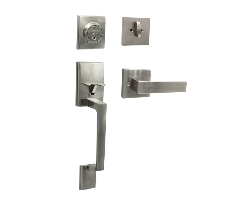 Stanley Houston Entrance Lever Single Cylinder Backset 60/70mm (Satin Nickel/ Antique Brass finishing)
