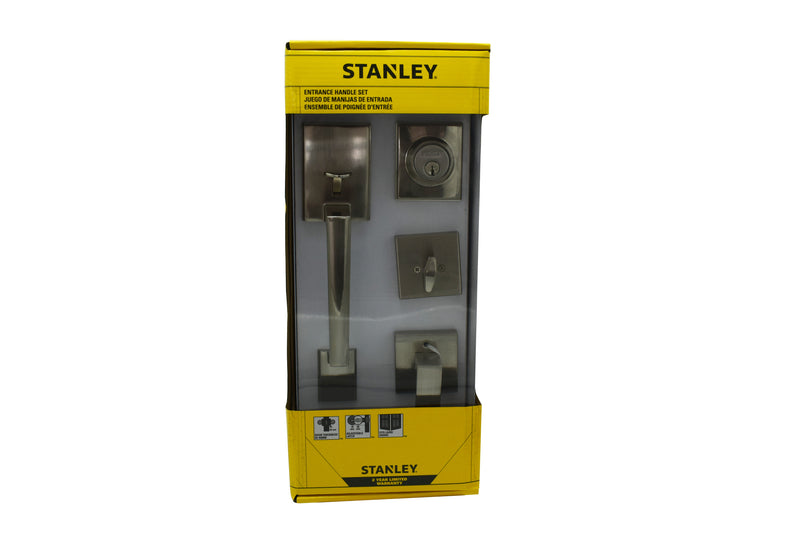 Stanley Houston Entrance Lever Single Cylinder Backset 60/70mm (Satin Nickel/ Antique Brass finishing)