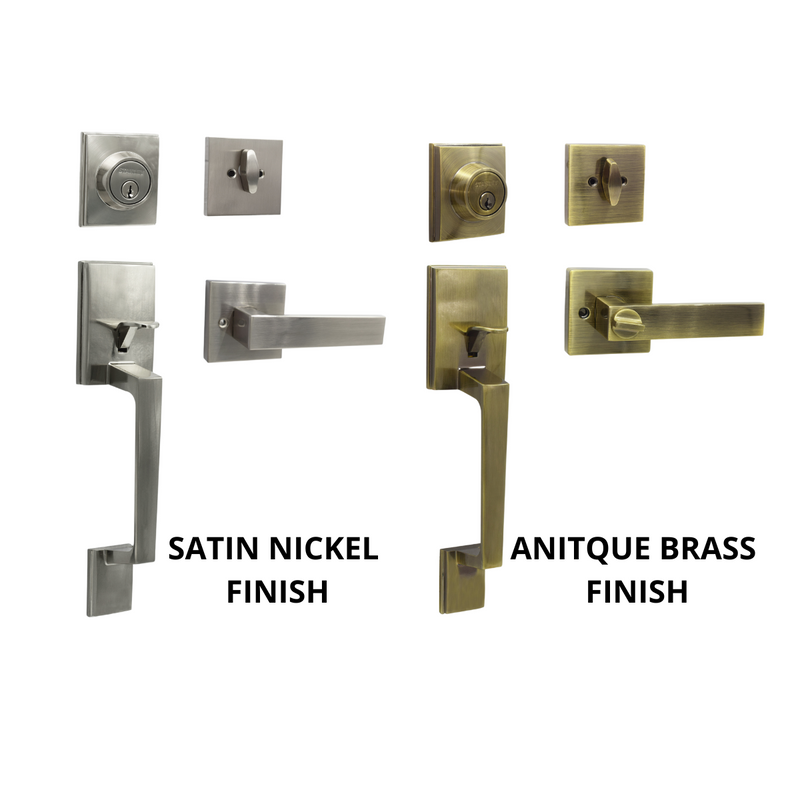 Stanley Houston Entrance Lever Single Cylinder Backset 60/70mm (Satin Nickel/ Antique Brass finishing)