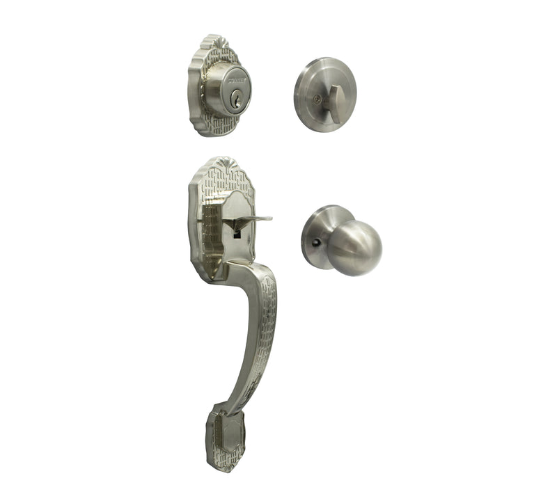 Seattle Entrance Handleset Single Cylinder Backset 60/70mm (Satin Nickel/ Antique Brass finishing)