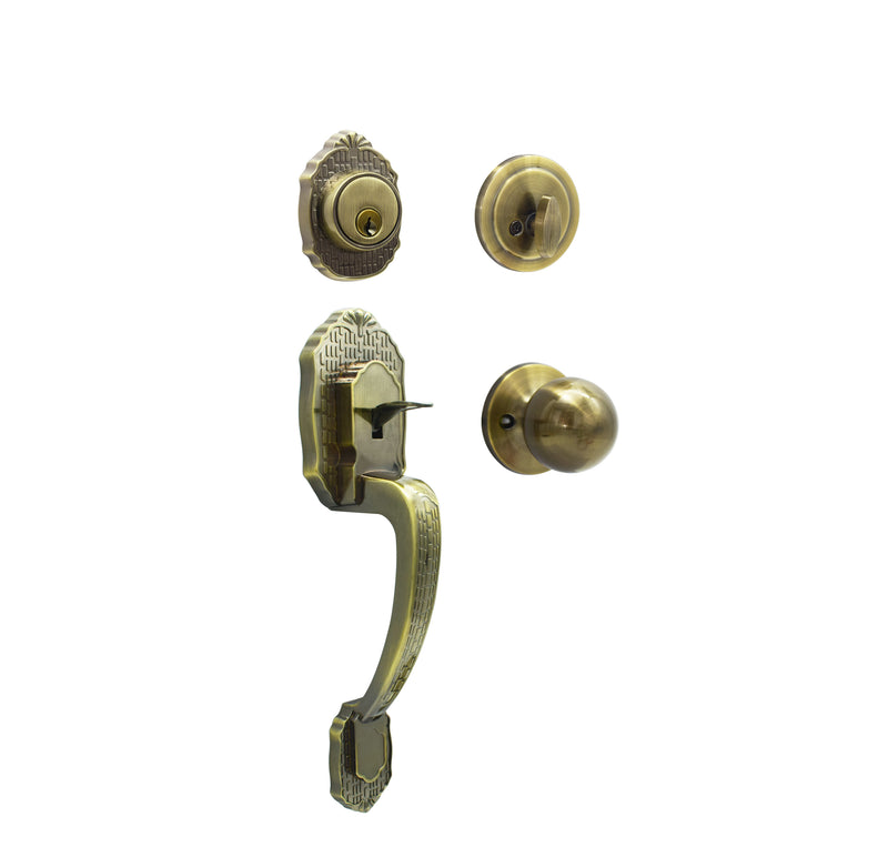 Seattle Entrance Handleset Single Cylinder Backset 60/70mm (Satin Nickel/ Antique Brass finishing)