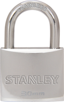 Stanley Solid Brass Standard Shackle Chrome Coated Padlock 30mm/ 40mm/ 50mm