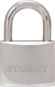 Stanley Solid Brass Standard Shackle Chrome Coated Padlock 30mm/ 40mm/ 50mm